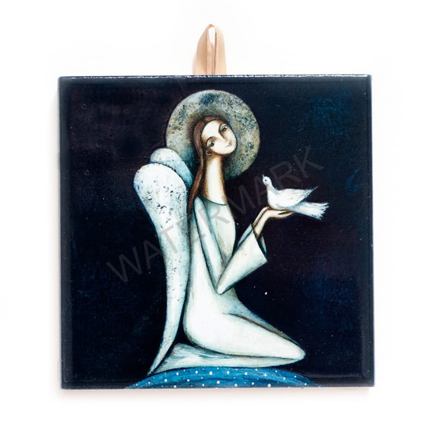 Płytka ceramiczna 15x15cm obrazek Anioł Pokoju 