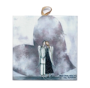 Płytka ceramiczna 15x15cm obrazek Całym sercem N18 