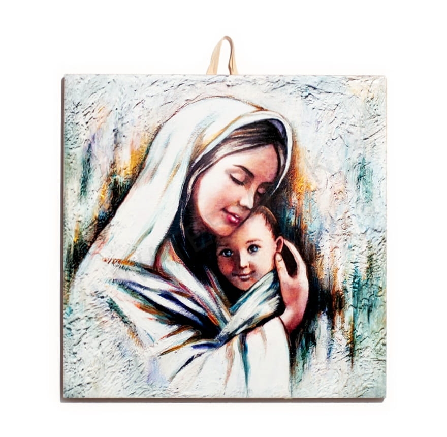 Płytka ceramiczna 15x15cm obrazek MB z Dzieciątkiem 