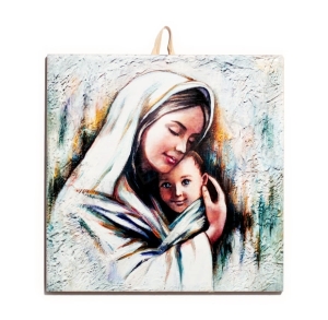 Płytka ceramiczna 15x15cm obrazek MB z Dzieciątkiem 