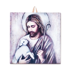 Płytka ceramiczna 15x15cm obrazek Jezus Dobry Pasterz 
