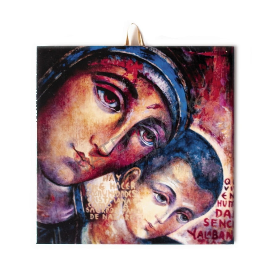 Płytka ceramiczna 10x10cm obrazek MB z Dzieciątkiem z Nazaretu 