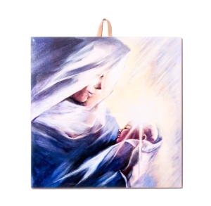 Płytka ceramiczna 15x15cm obrazek MB z Dzieciątkiem Światłość Świata 