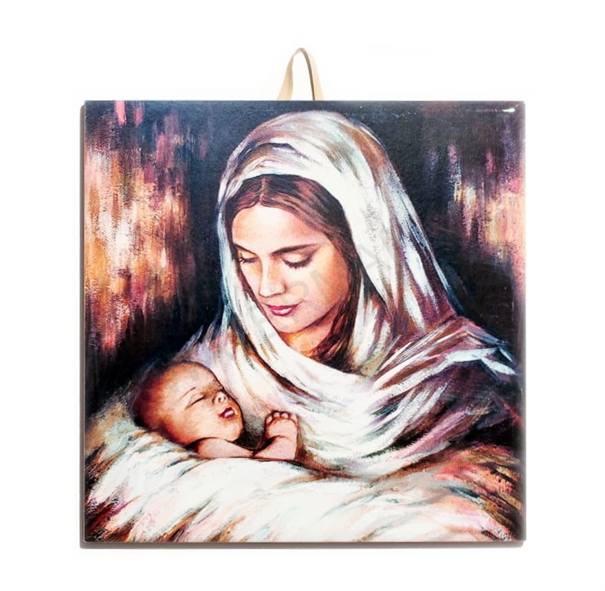 Płytka ceramiczna 15x15cm obrazek MB z Dzieciątkiem 