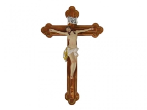 Krzyż zawieszany brązowy 30cm polyresin 