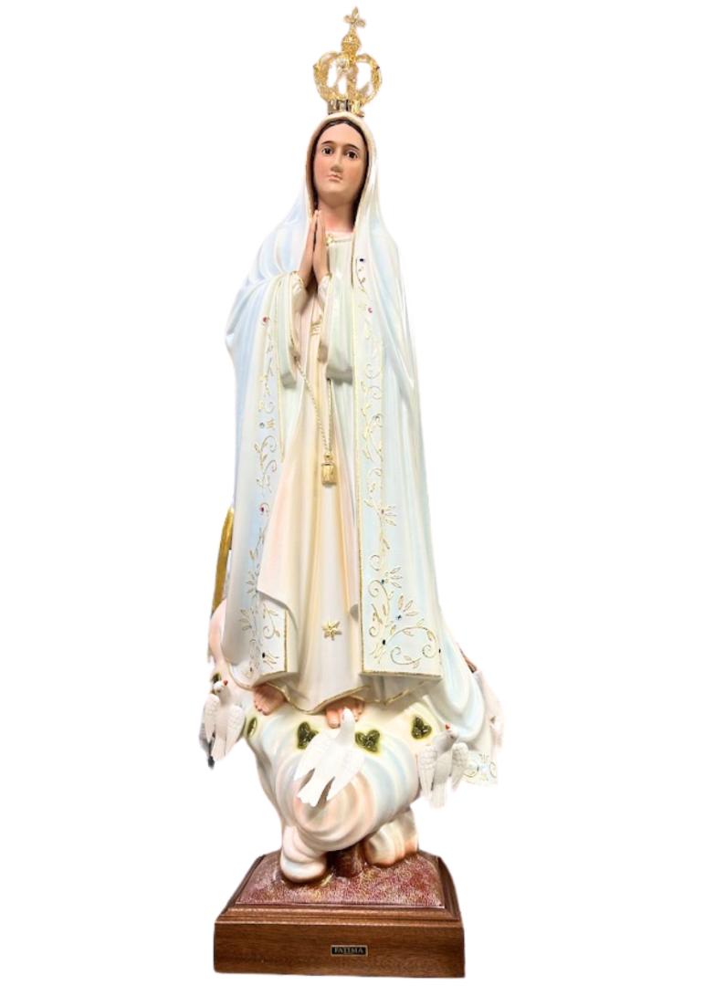 Figura Matka Boża Fatimska 116 cm kryształowe oczy