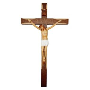 Krzyż drewniany 12x21cm ciemny ręcznie malowany