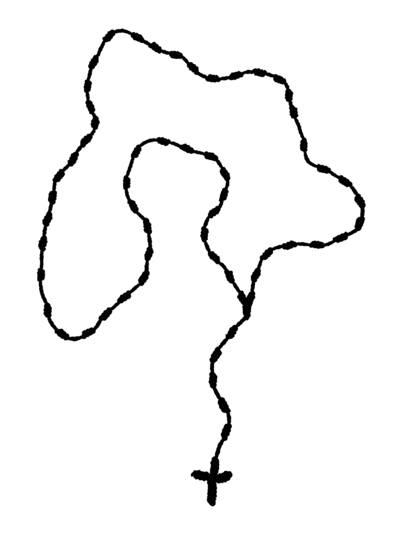 Różaniec sznurkowy pleciony kolor czarny