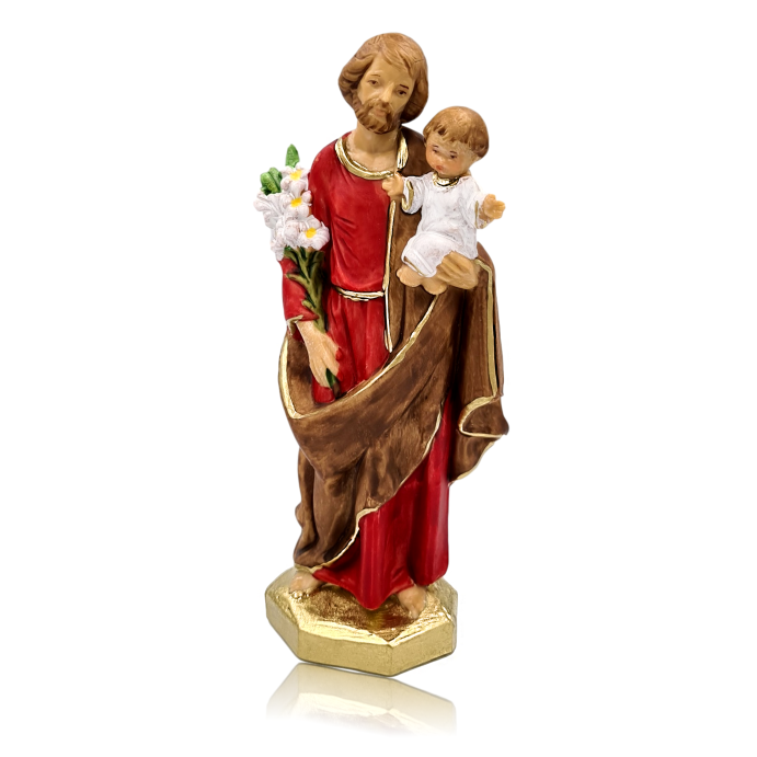 Figurka św. Józef 17cm ręcznie malowana czerwony