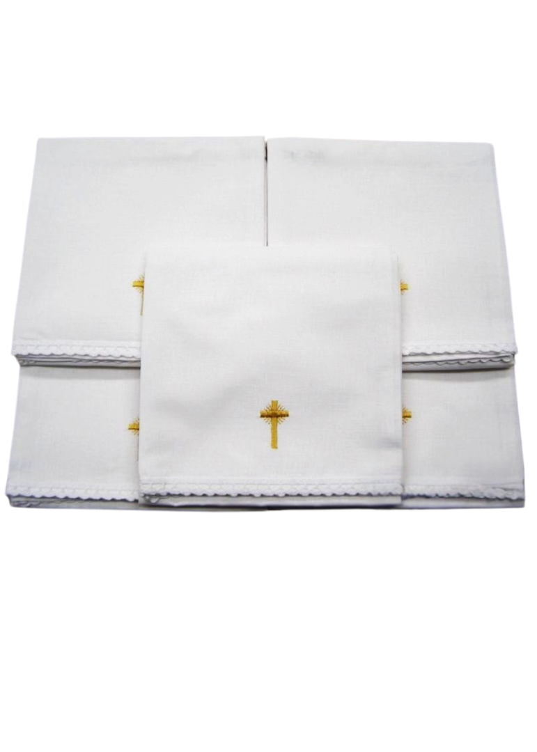 Korporał koronka komplet 5 sztuk krzyżyk promienie złoty