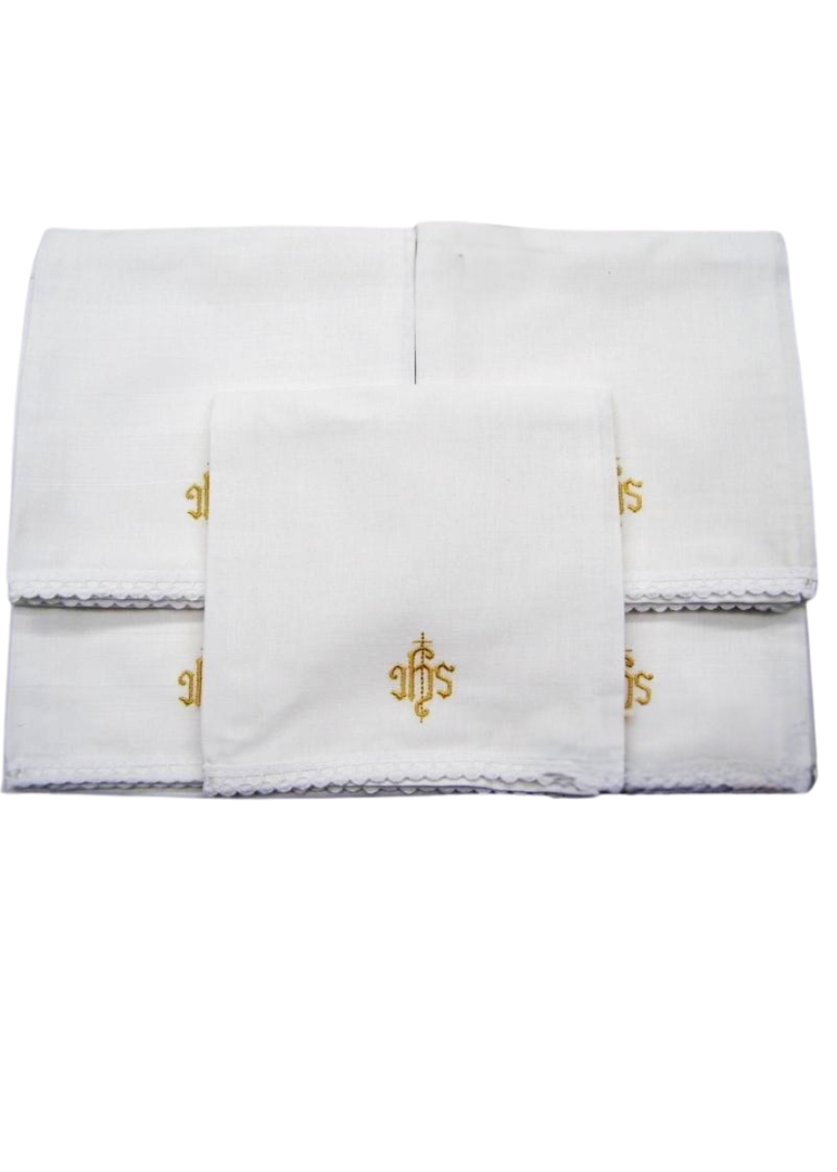 Korporał koronka komplet 5 sztuk IHS złoty krzyżyk prosty