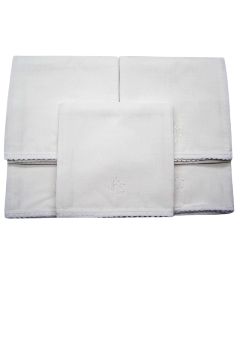 Korporał koronka komplet 5 sztuk IHS biały krzyżyk prosty 