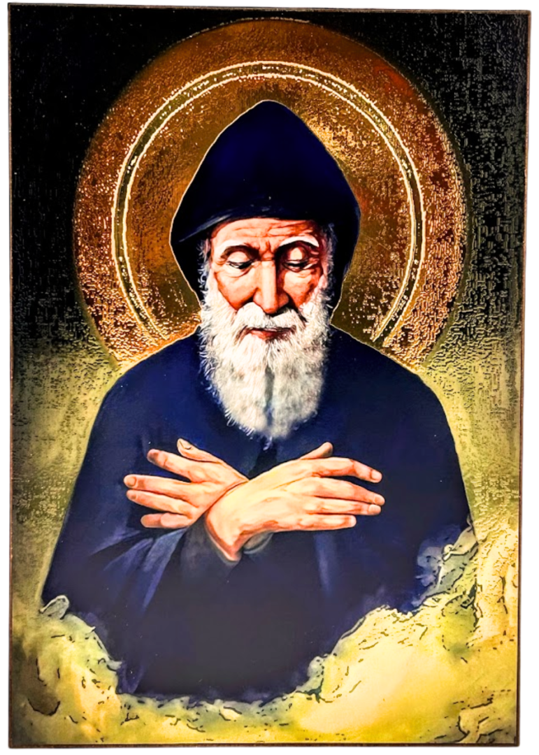 Ikona św. Charbel 28,5 x 19 cm