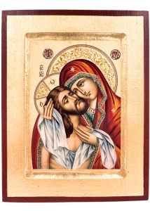 Ikona bizantyjska Pieta Matka Boża Bolesna 18 x 14 cm