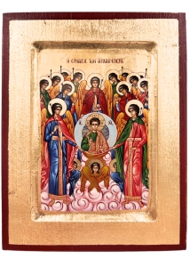 Ikona bizantyjska Synod Archaniołów 18x14 cm