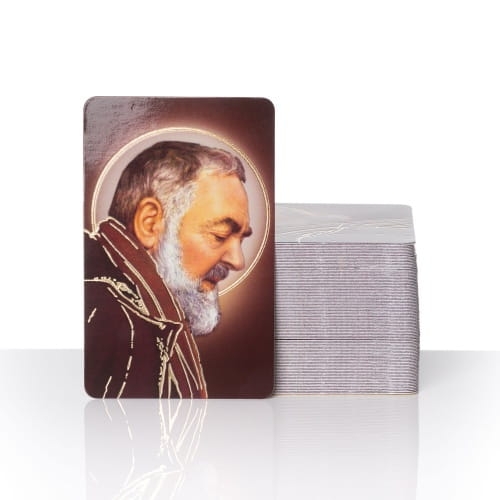 Obrazki św. Ojciec Pio złocone 10 szt