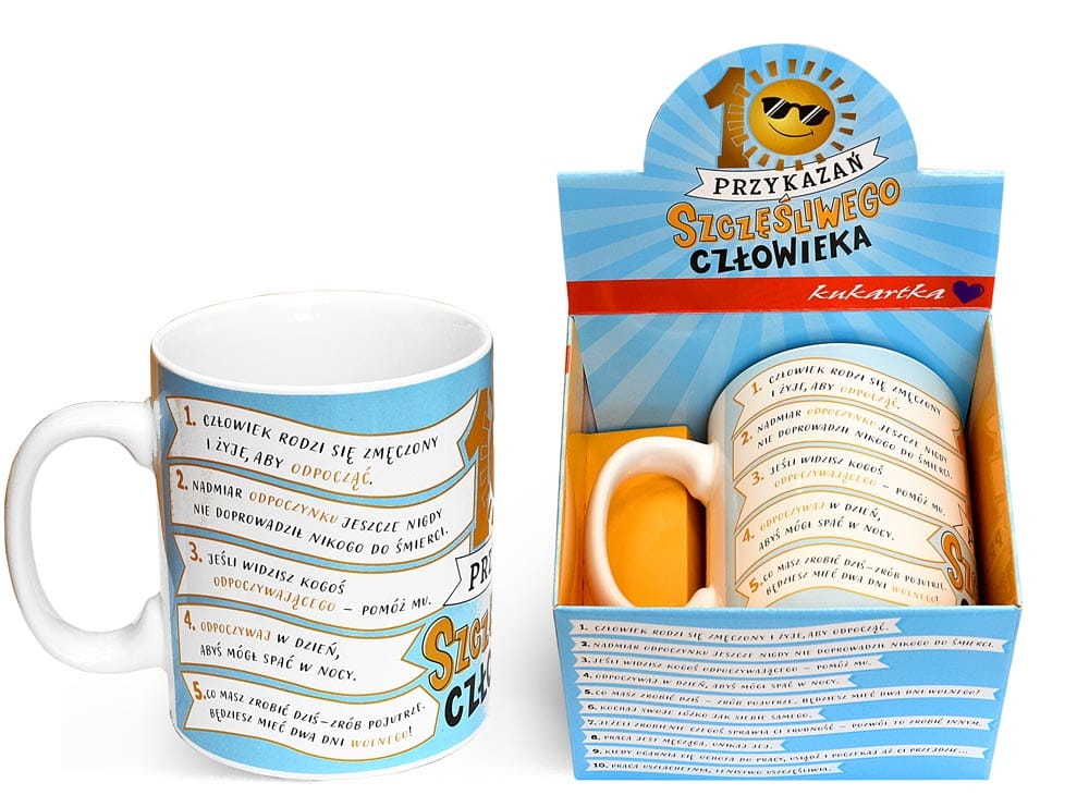 Kubek Gigant 10 Przykazań Szczęśliwego człowieka 700ml