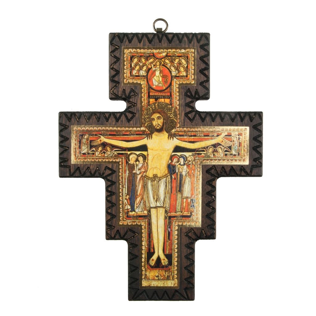 Krzyż Franciszkański drewniany, zawieszany 25 cm 