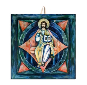 Płytka ceramiczna 15x15cm obrazek Jezus Pantokrator 