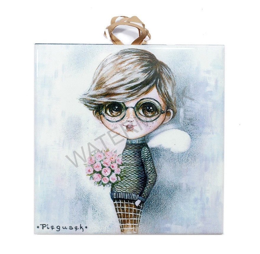 Płytka ceramiczna 15x15cm obrazek Piegusek