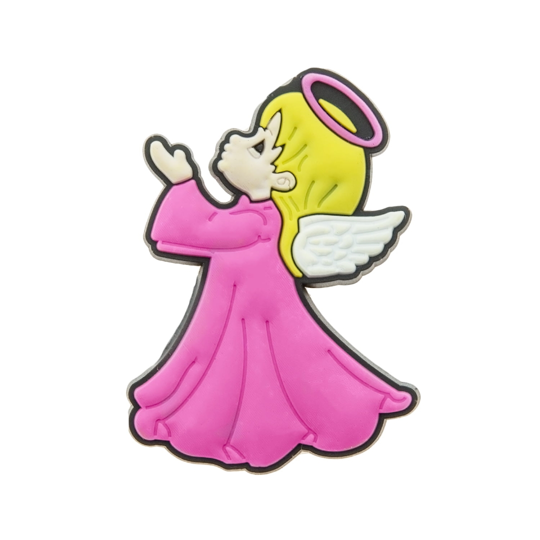 Anioł magnes silikonowy różowy 4,5cm 