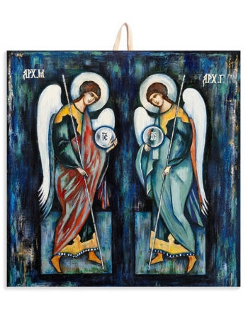 Płytka ceramiczna 10x10cm Archanioł Michał i Gabriel 
