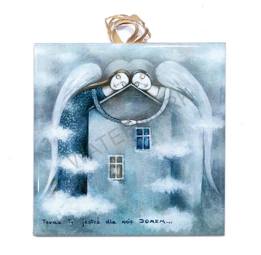 Płytka ceramiczna 10x10cm obrazek Otulić miłością 