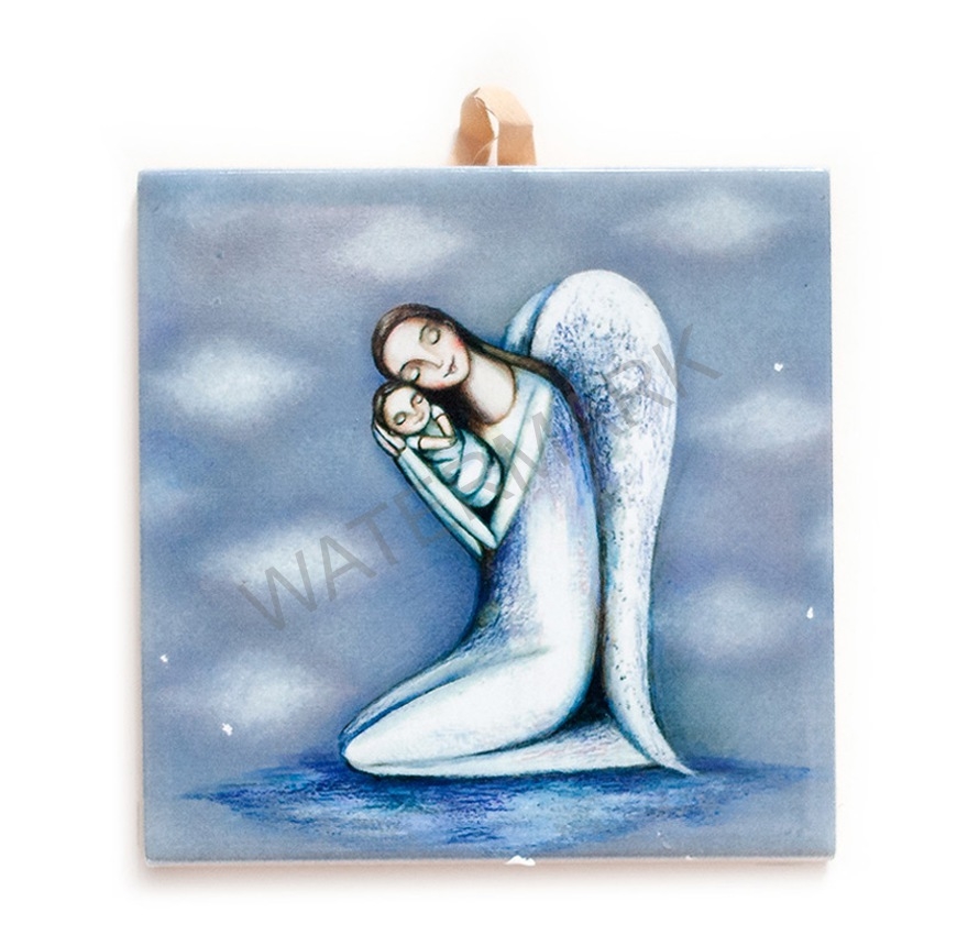 Płytka ceramiczna 10x10cm obrazek Anioł stróż dzieci 
