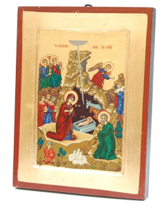 Ikona 0S Narodzenie Pańskie owcy BIZ 18x14cm