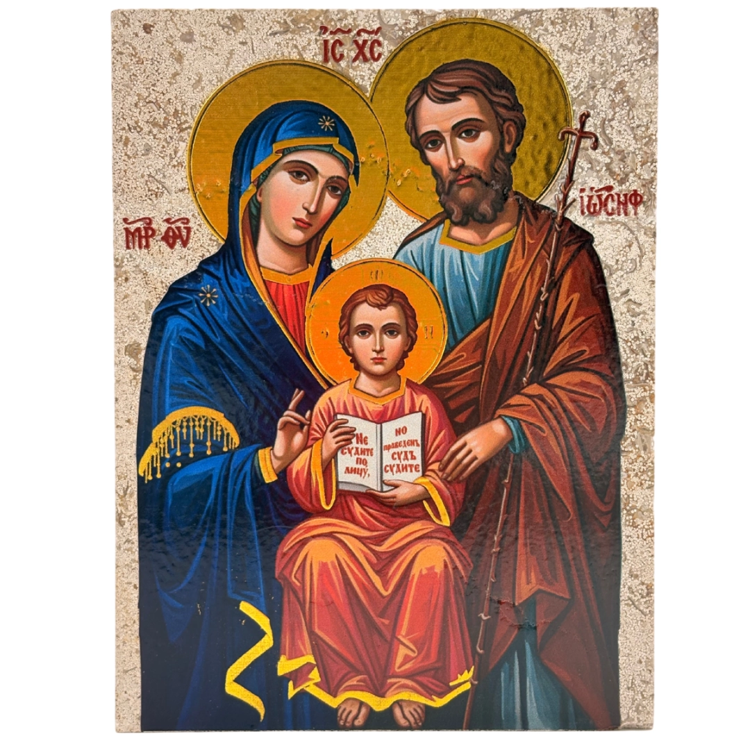 Ikona św. Rodzina marmur 20x15cm