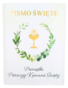 Pismo Święte w Komunijnej Obwolucie twardej gąbkowanej 