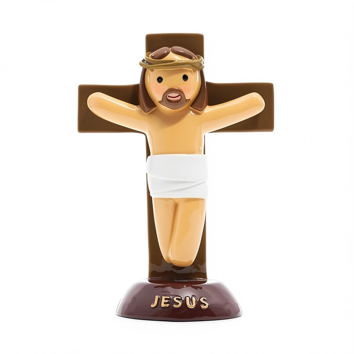 Figurka Krzyż Jezus z żywicy 8cm 