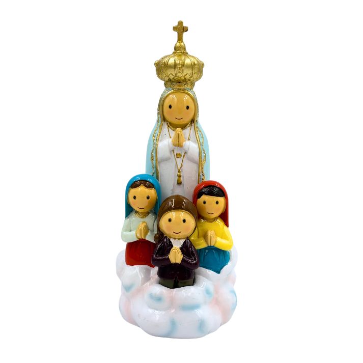 Figurka MB Fatimska z Pastuszkami z żywicy 8cm