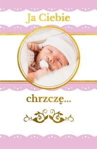 Ja ciebie chrzczę... książeczka na pamiątkę chrztu w różowej oprawie