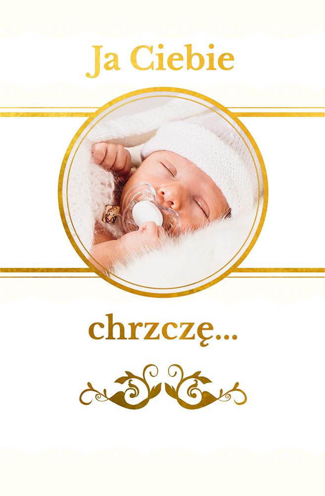 Ja ciebie chrzczę... książeczka na pamiątkę chrztu w biało-złotej oprawie