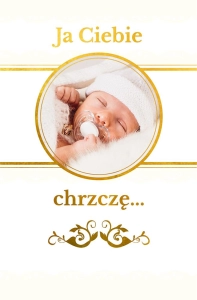 Ja ciebie chrzczę... książeczka na pamiątkę chrztu w biało-złotej oprawie