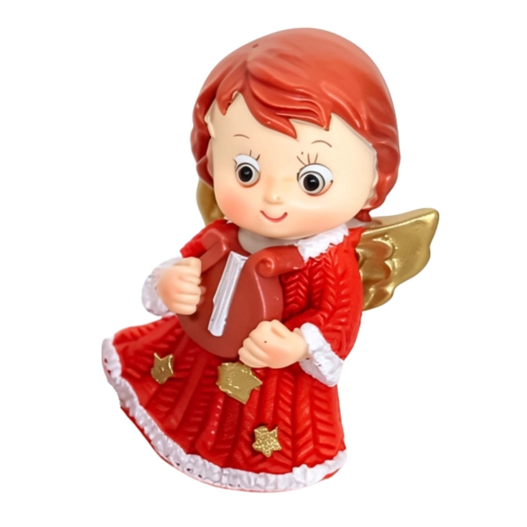 Figurka - aniołek 6cm czerwony