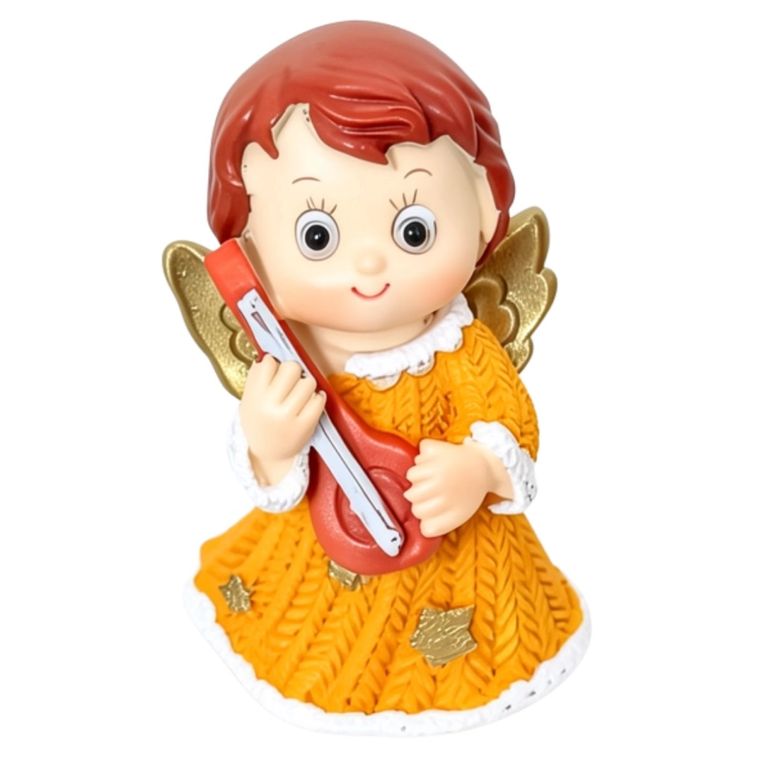 Figurka - aniołek 6cm pomarańczowy