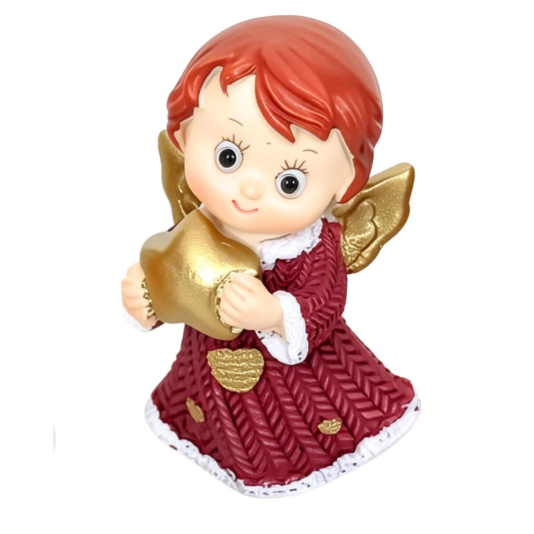 Figurka - aniołek 6cm bordowy