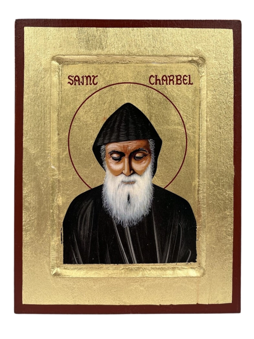 Ikona bizantyjska święty Charbel 24 x 18 cm