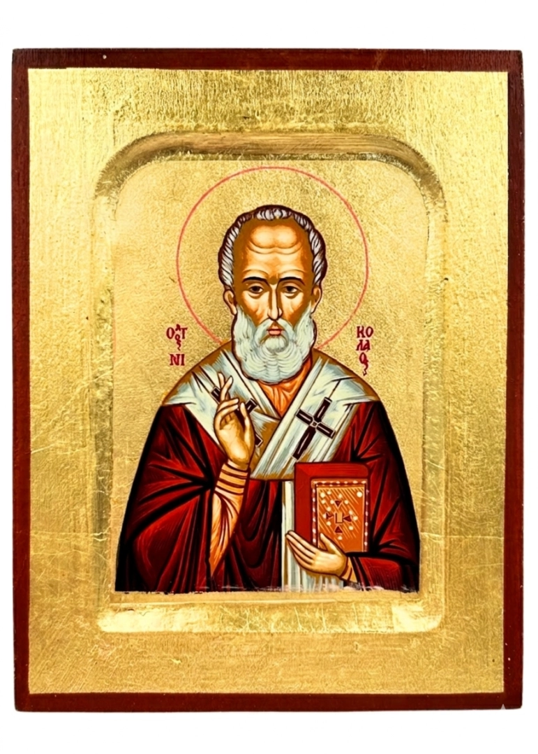 Ikona bizantyjska święty Mikołaj księga 10 x 13 cm