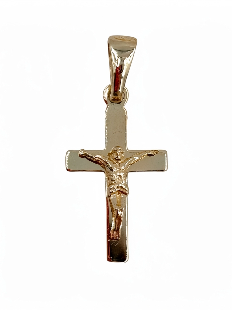 Krzyżyk srebrny pozłacany 2 cm