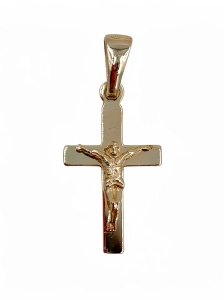 Krzyżyk srebrny pozłacany 2 cm