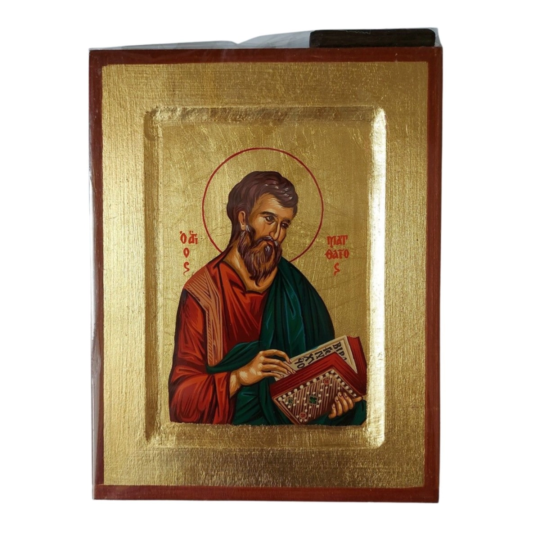 Ikona bizantyjska święty Mateusz księga 18 x 14 cm
