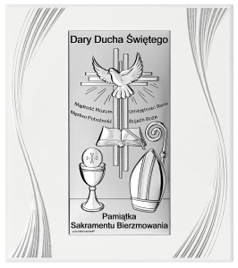 Obrazek srebrny Pamiątka Sakramentu Bieżmowania 22x25m 6719FP/2X WIK