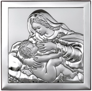 Obrazek srebrny MB Karmiąca 16x16cm 6429-3 WIK
