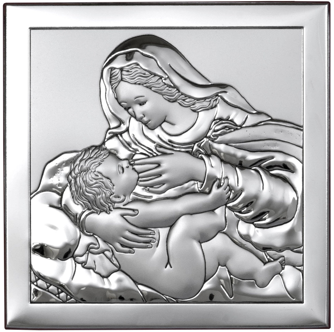 Obrazek srebrny MB Karmiąca 12x12cm 6429-2X WIK