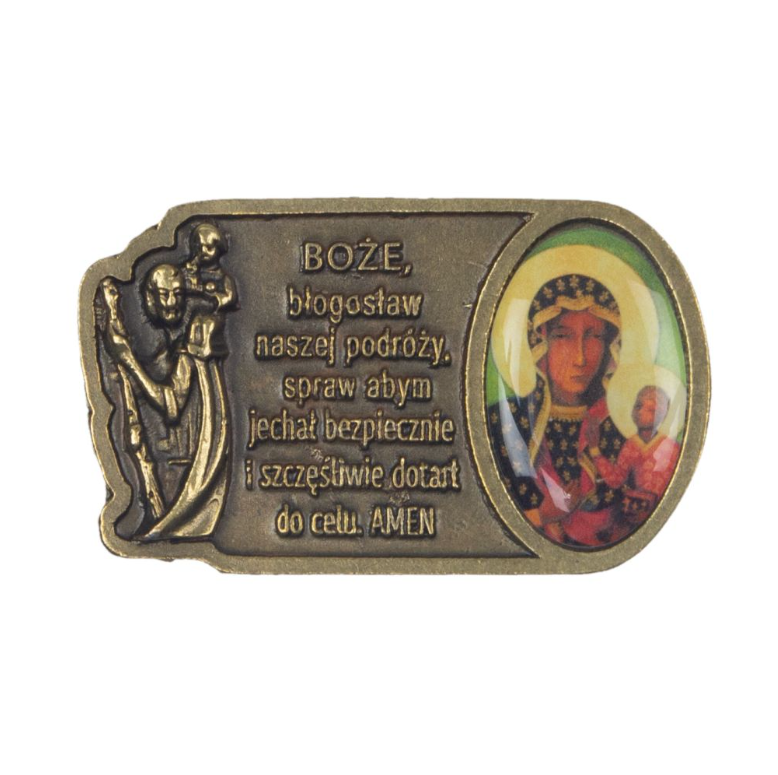Plakietka św. Krzysztof modlitwa kierowcy PLA-MET/EL-011 G-P