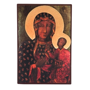 Ikona MB Częstochowska z aureolą drewno 16,2x11cm  CON