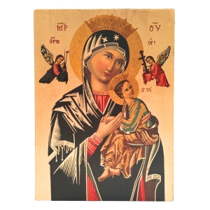 Ikona MB Nieustającej Pomocy drewno 18,5x13,5cm  CON